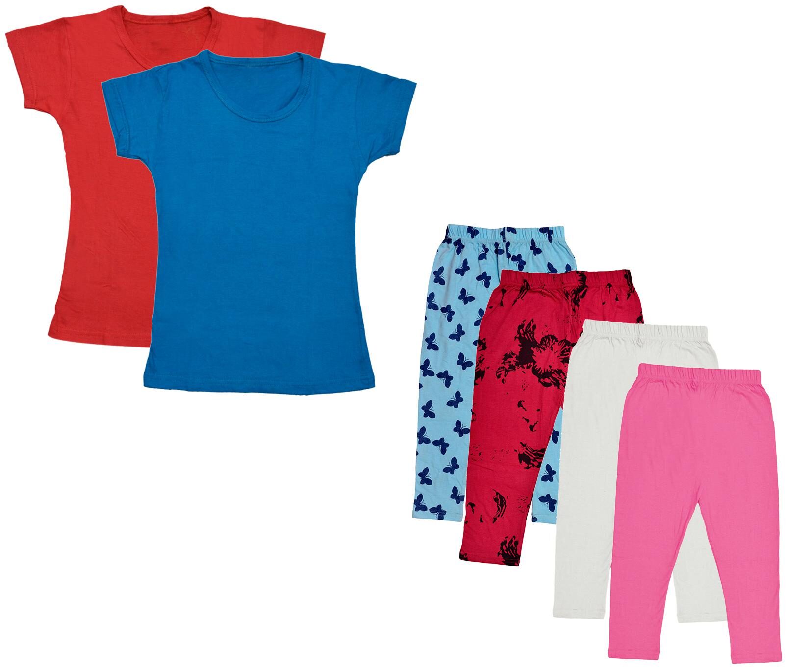 

Indiweaves Girl Cotton Top Bottom Set - Multi