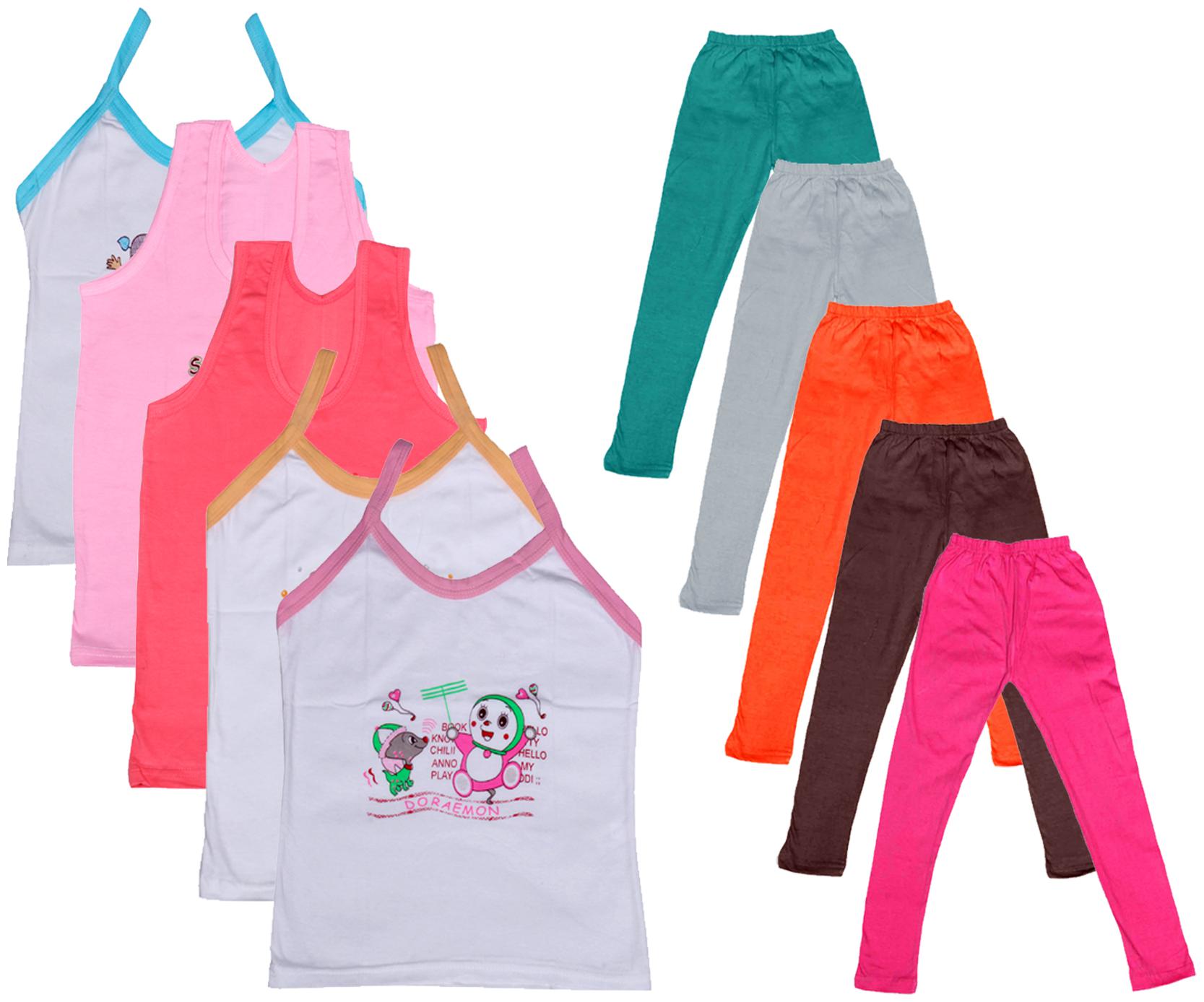 

Indiweaves Girl Cotton Top Bottom Set - Multi