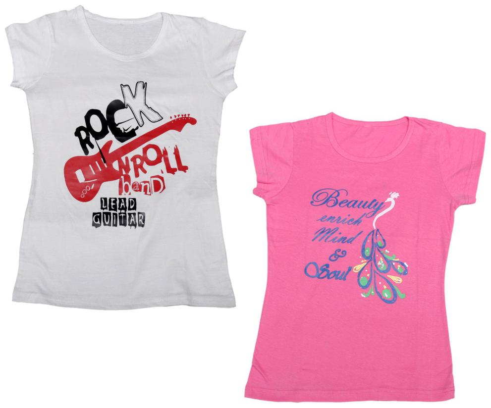 

Indiweaves Girl Cotton Printed T shirt - Multi
