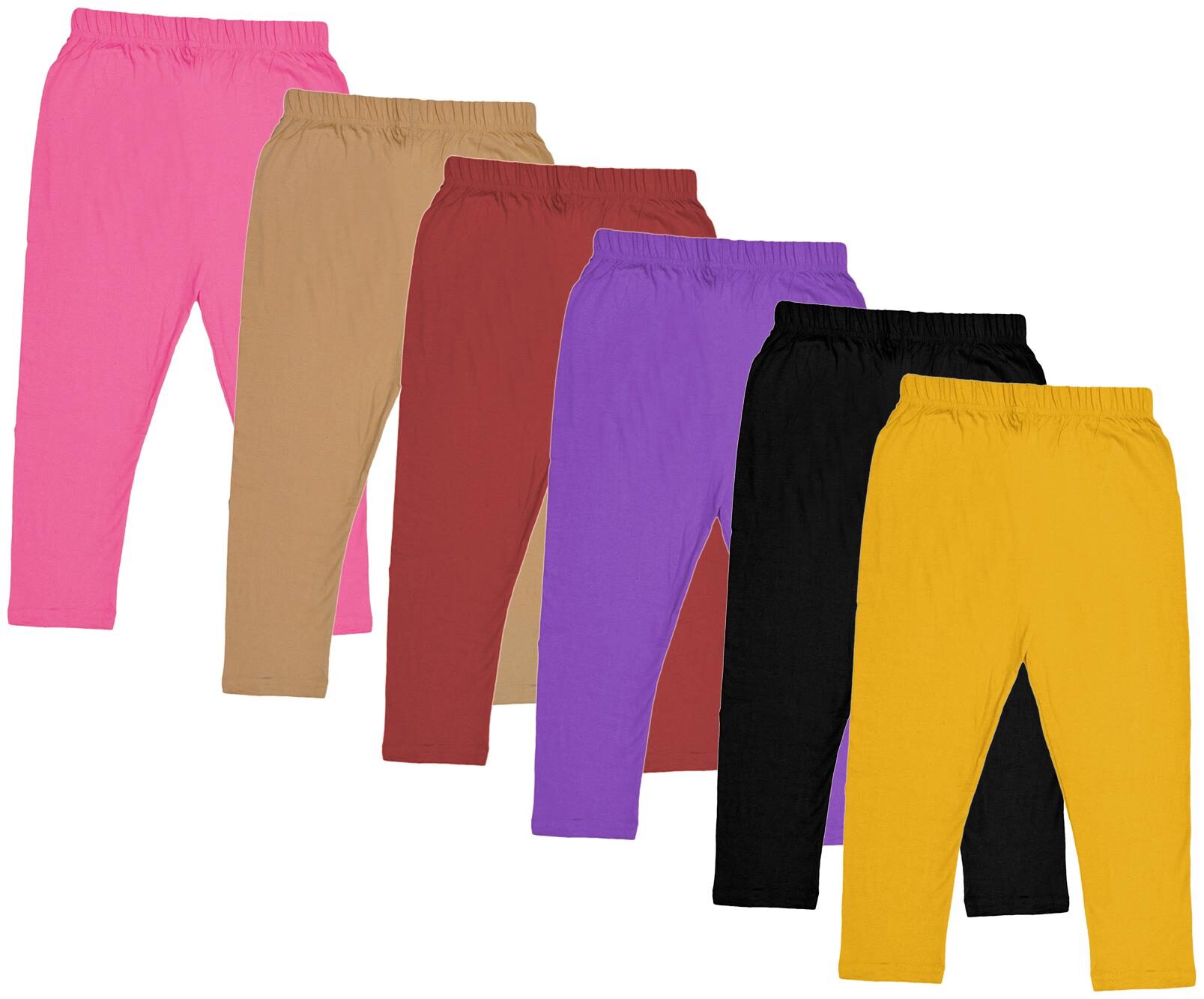 

Indiweaves Girl Cotton Solid Capri - Multi