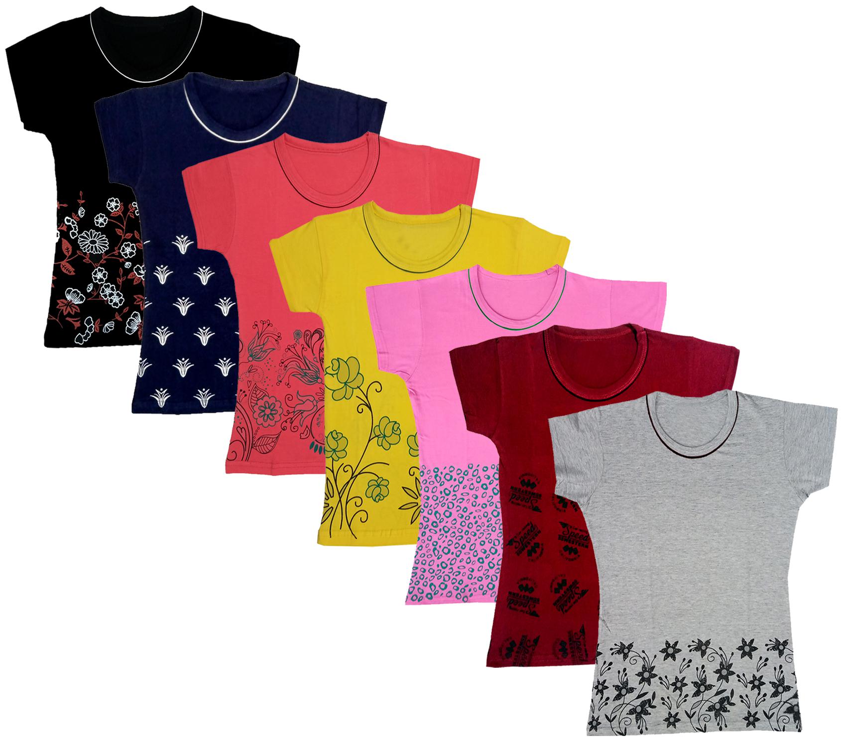 

Indiweaves Girl Cotton Printed T shirt - Multi
