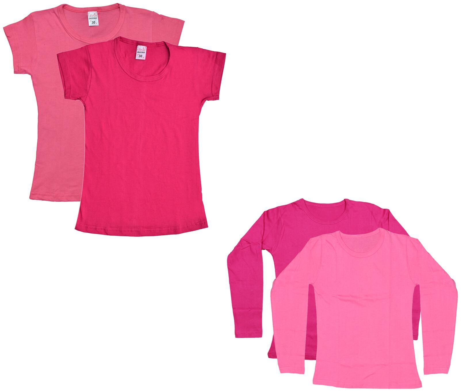 

Indiweaves Girl Cotton Solid T shirt - Multi