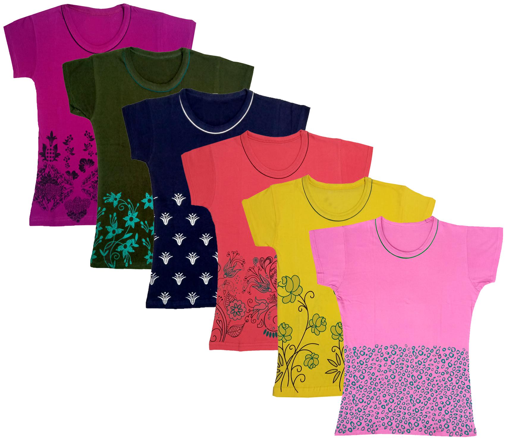 

Indiweaves Girl Cotton Printed T shirt - Multi