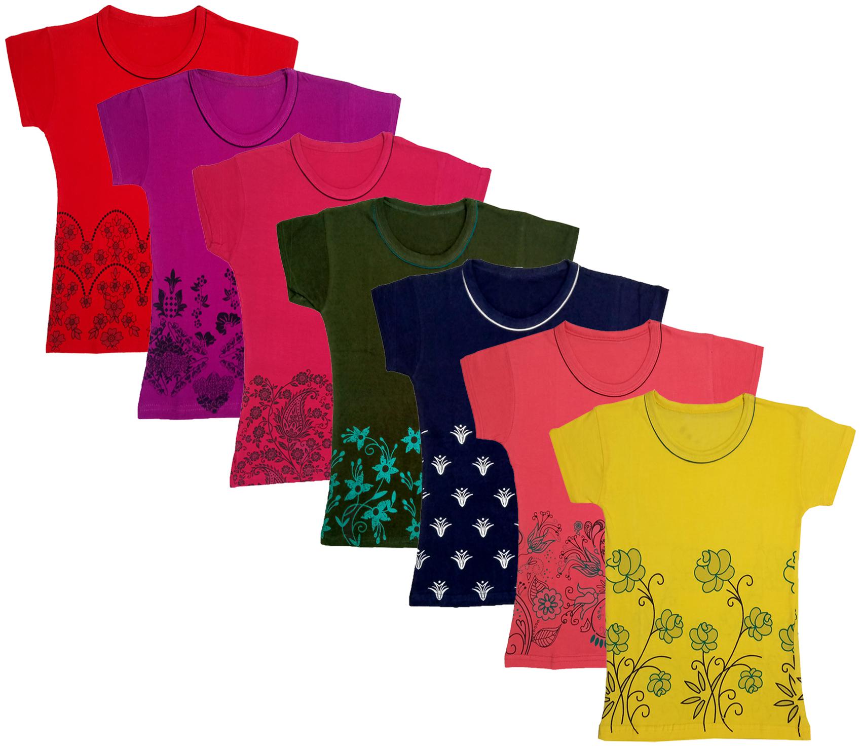 

Indiweaves Girl Cotton Printed T shirt - Multi