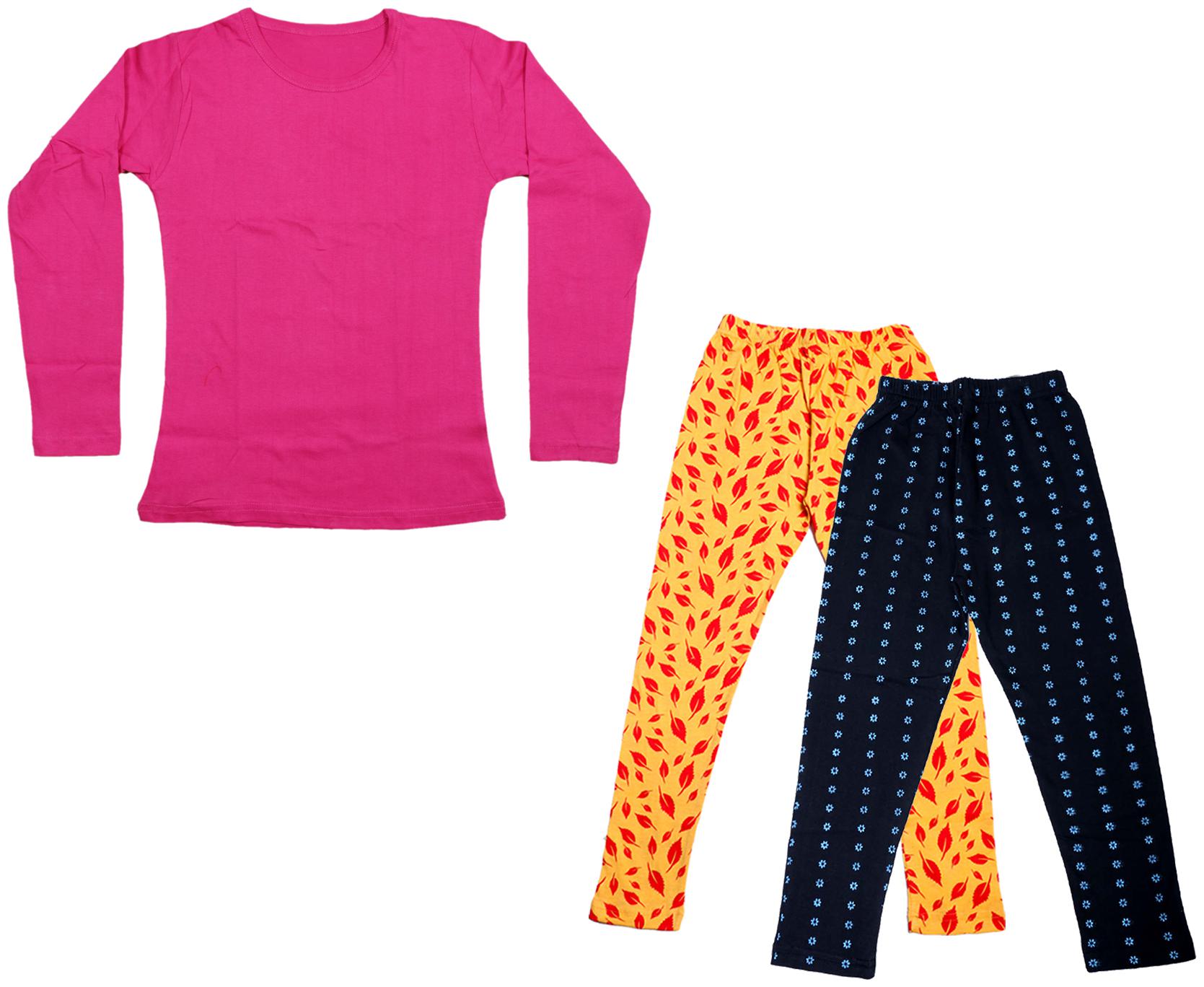 

Indiweaves Girl Cotton Solid T shirt - Multi