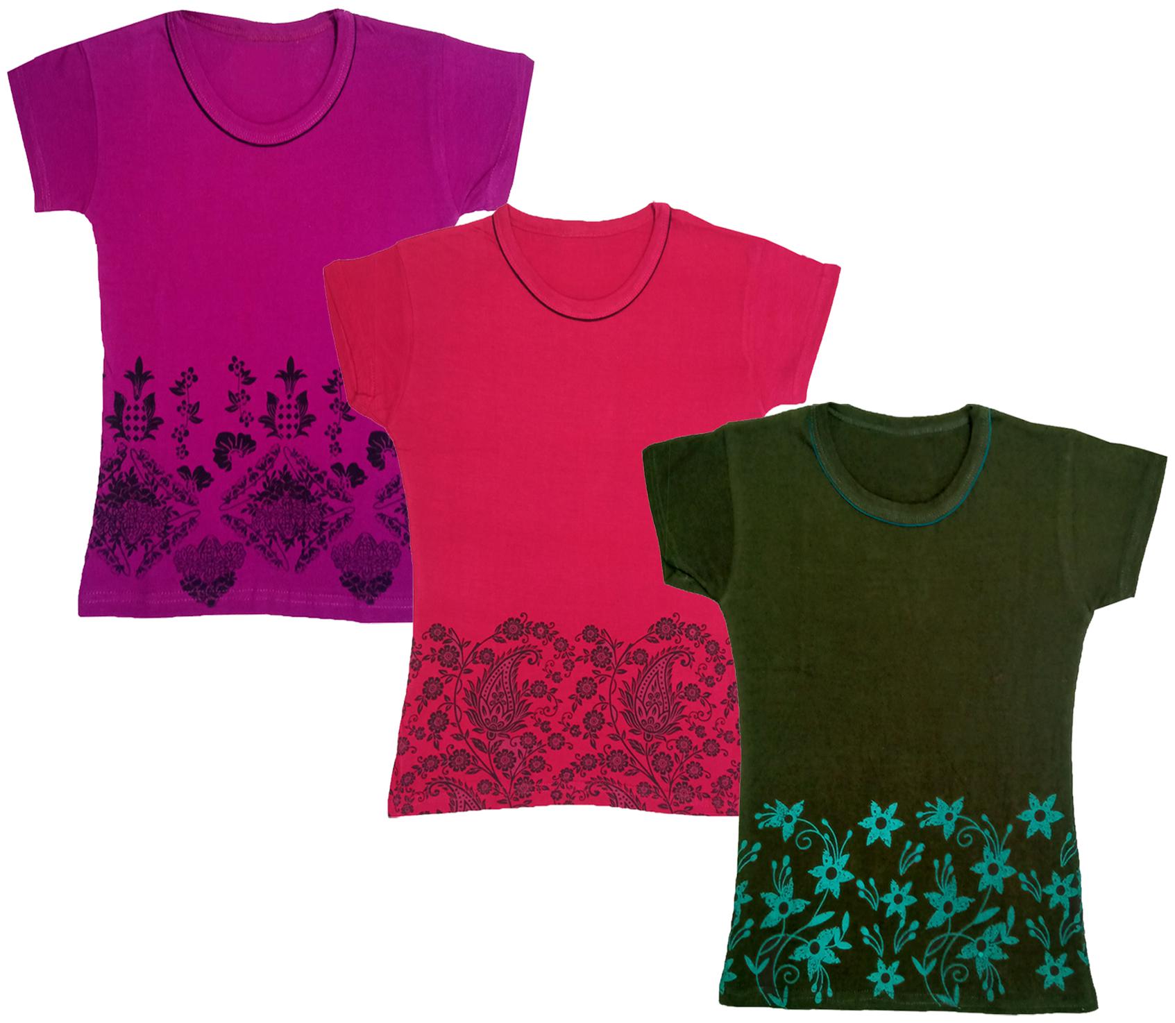 

Indiweaves Girl Cotton Printed T shirt - Multi