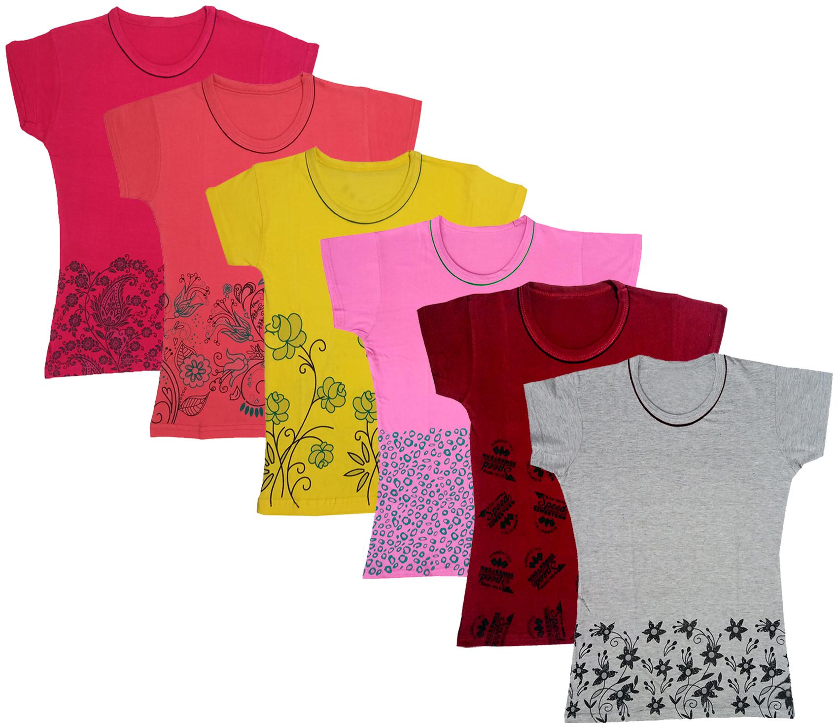 

Indiweaves Girl Cotton Printed T shirt - Multi