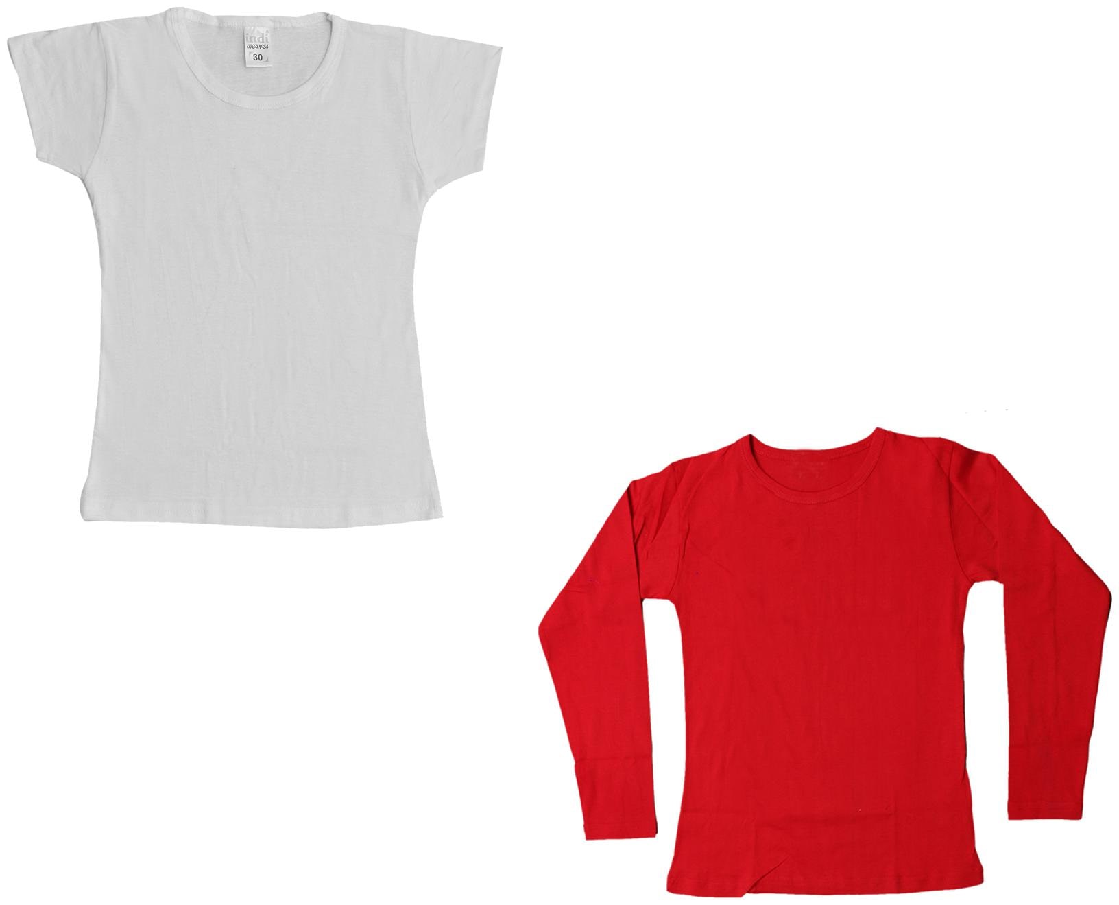 

Indiweaves Girl Cotton Solid T shirt - Multi