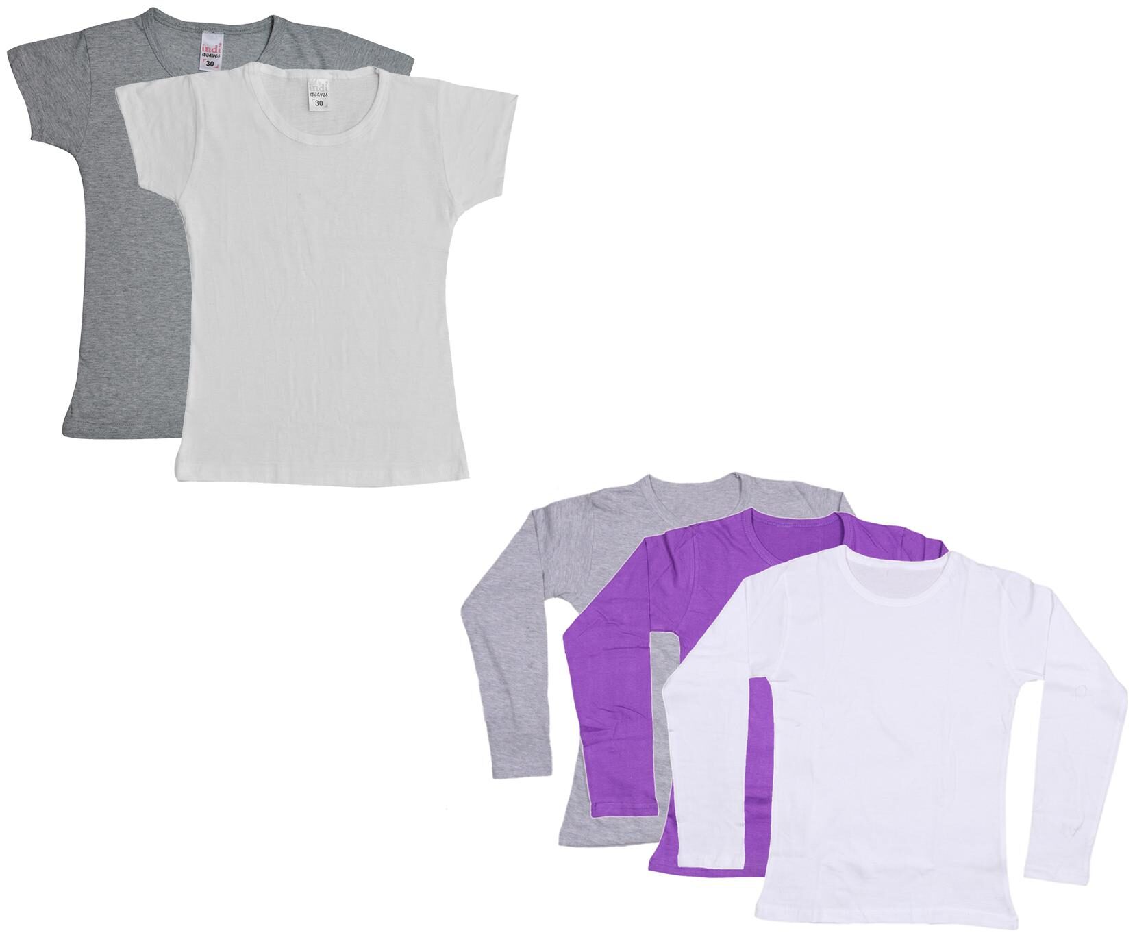 

Indiweaves Girl Cotton Solid T shirt - Multi