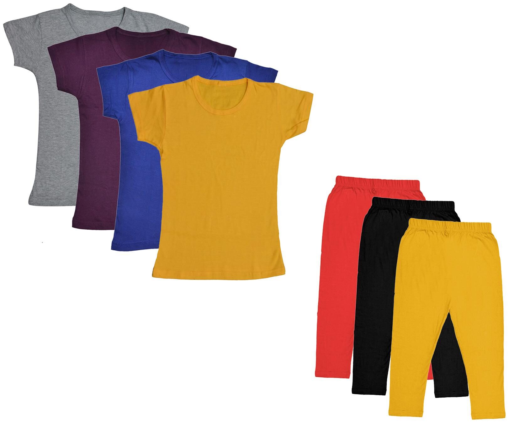 

Indiweaves Girl Cotton Top Bottom Set - Multi