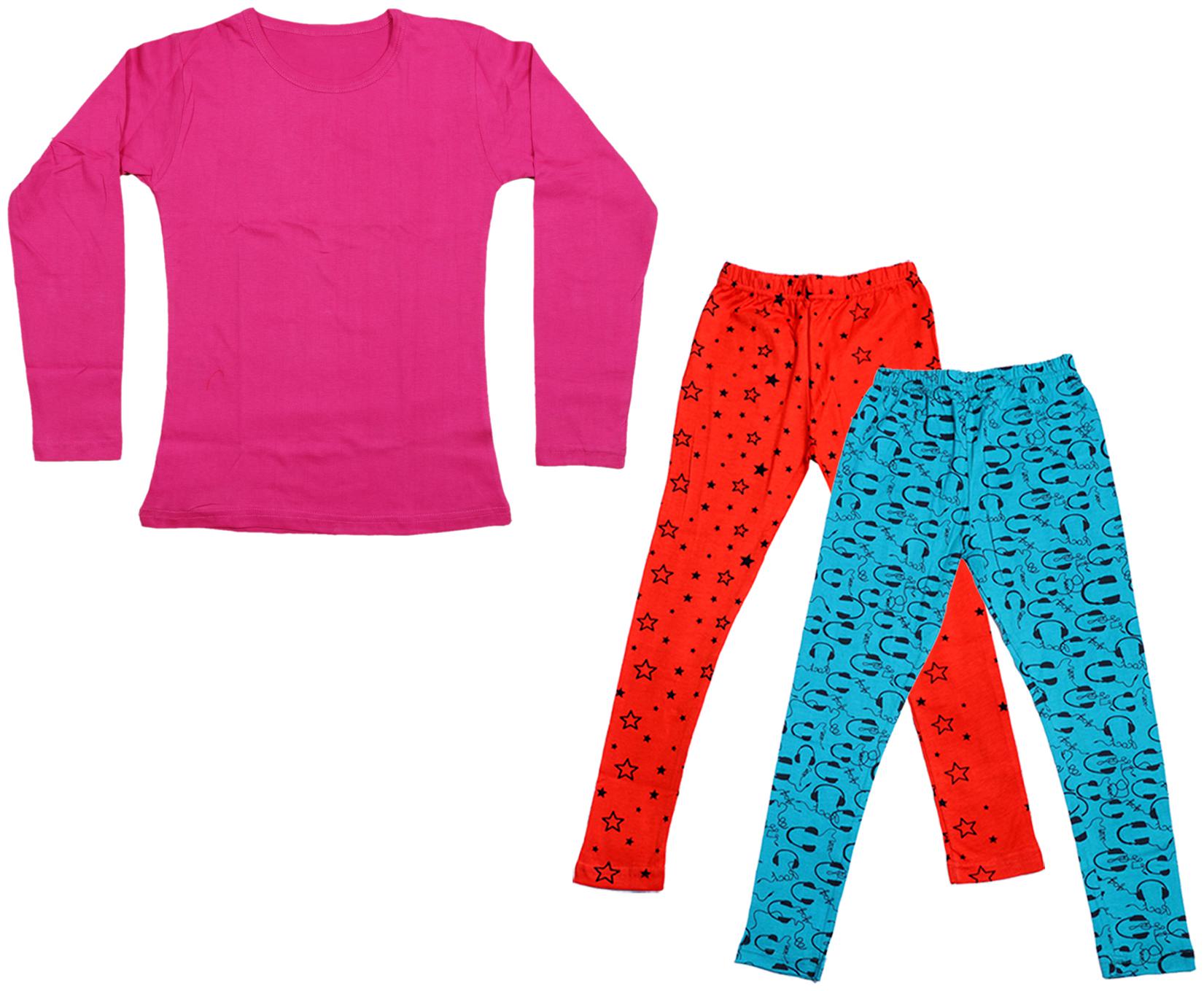 

Indiweaves Girl Cotton Solid T shirt - Multi