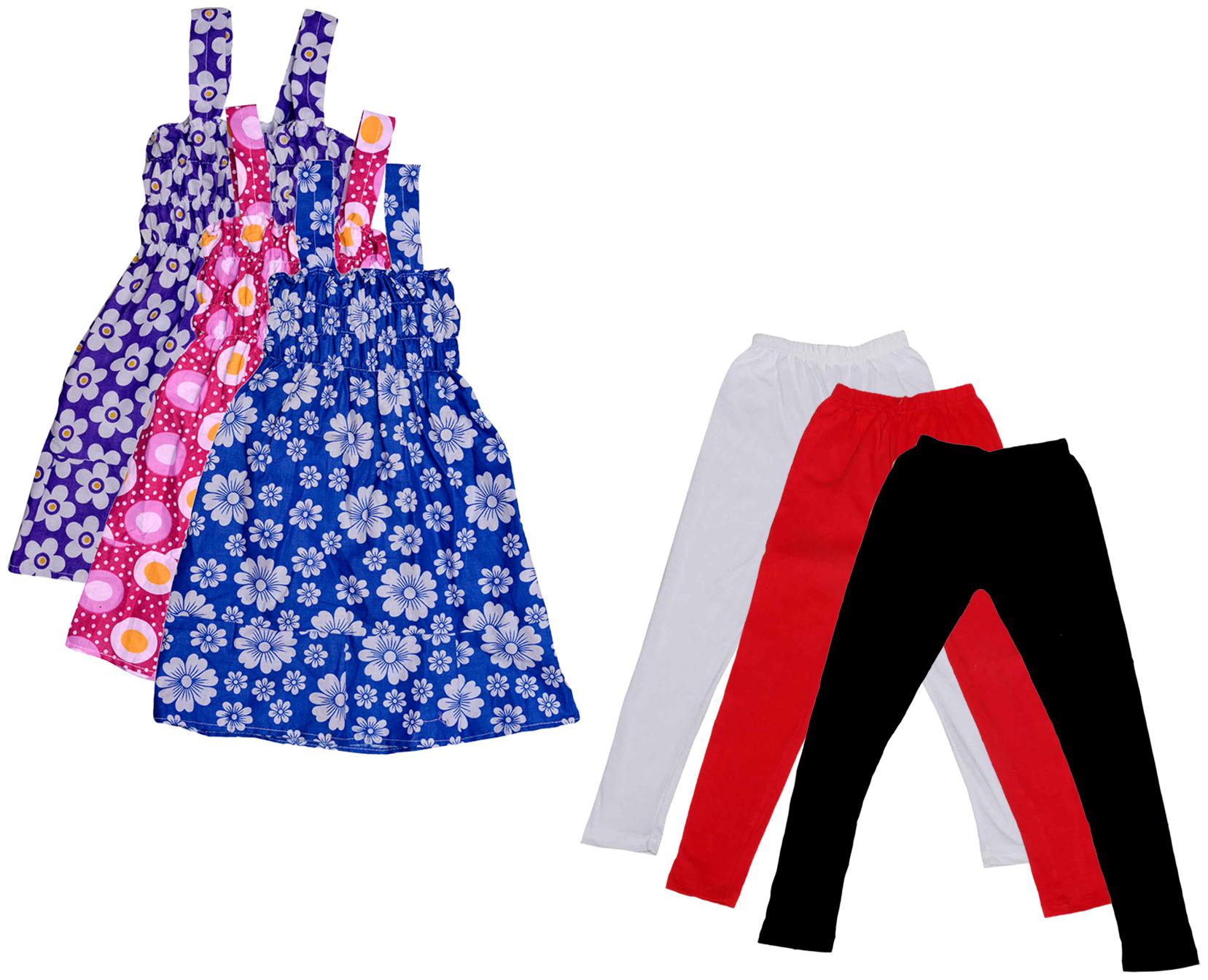 

Indiweaves Girl Cotton Top Bottom Set - Multi