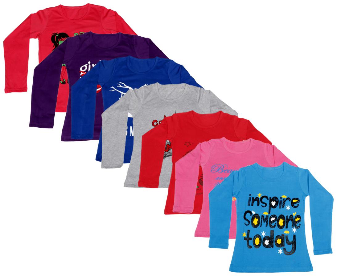 

Indiweaves Girl Cotton Printed T shirt - Multi