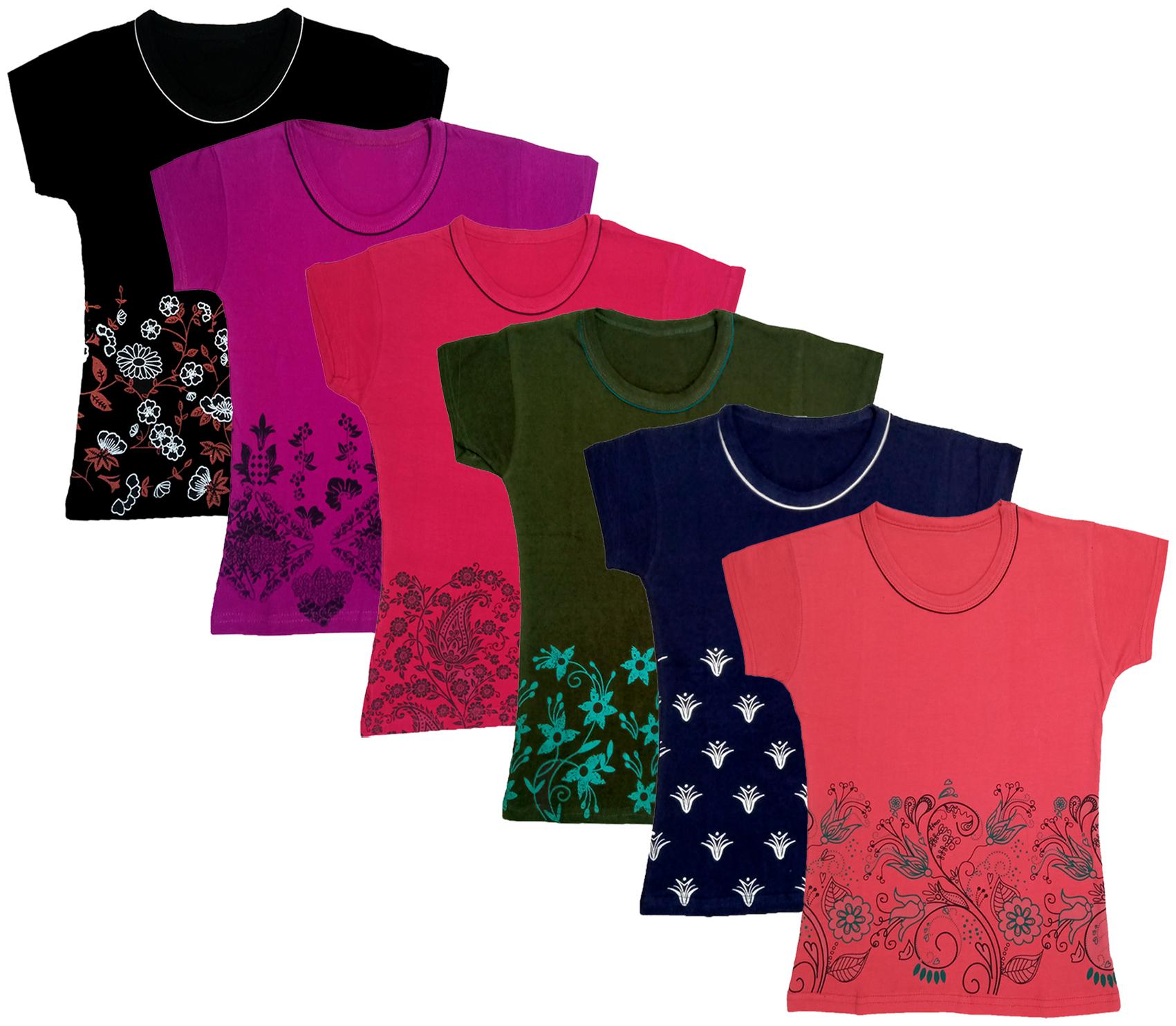 

Indiweaves Girl Cotton Printed T shirt - Multi