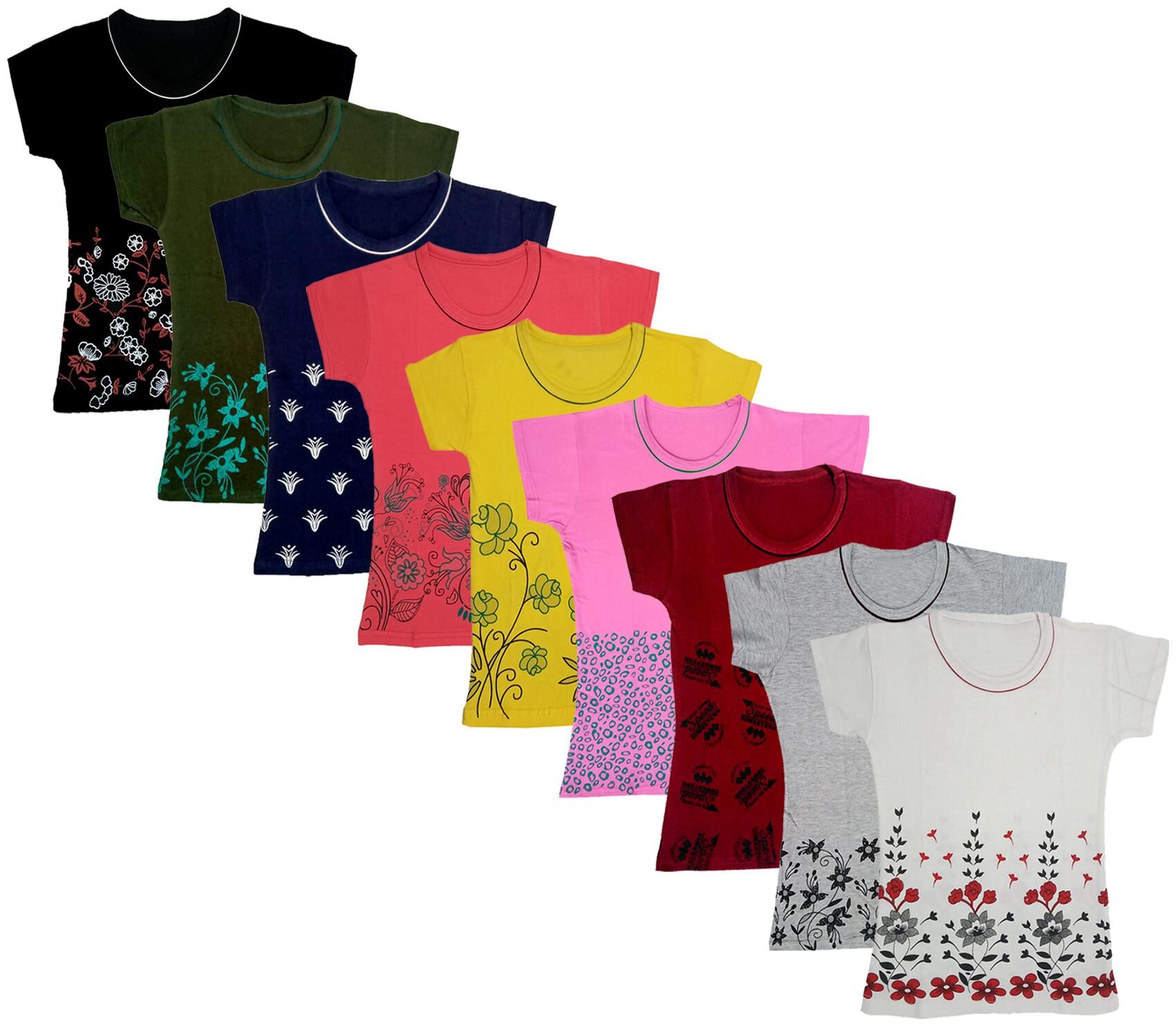 

Indiweaves Girl Cotton Printed T shirt - Multi