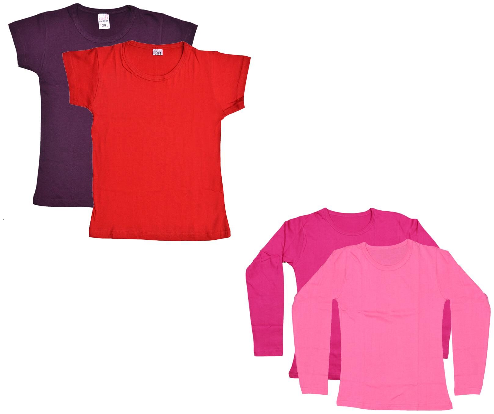 

Indiweaves Girl Cotton Solid T shirt - Multi