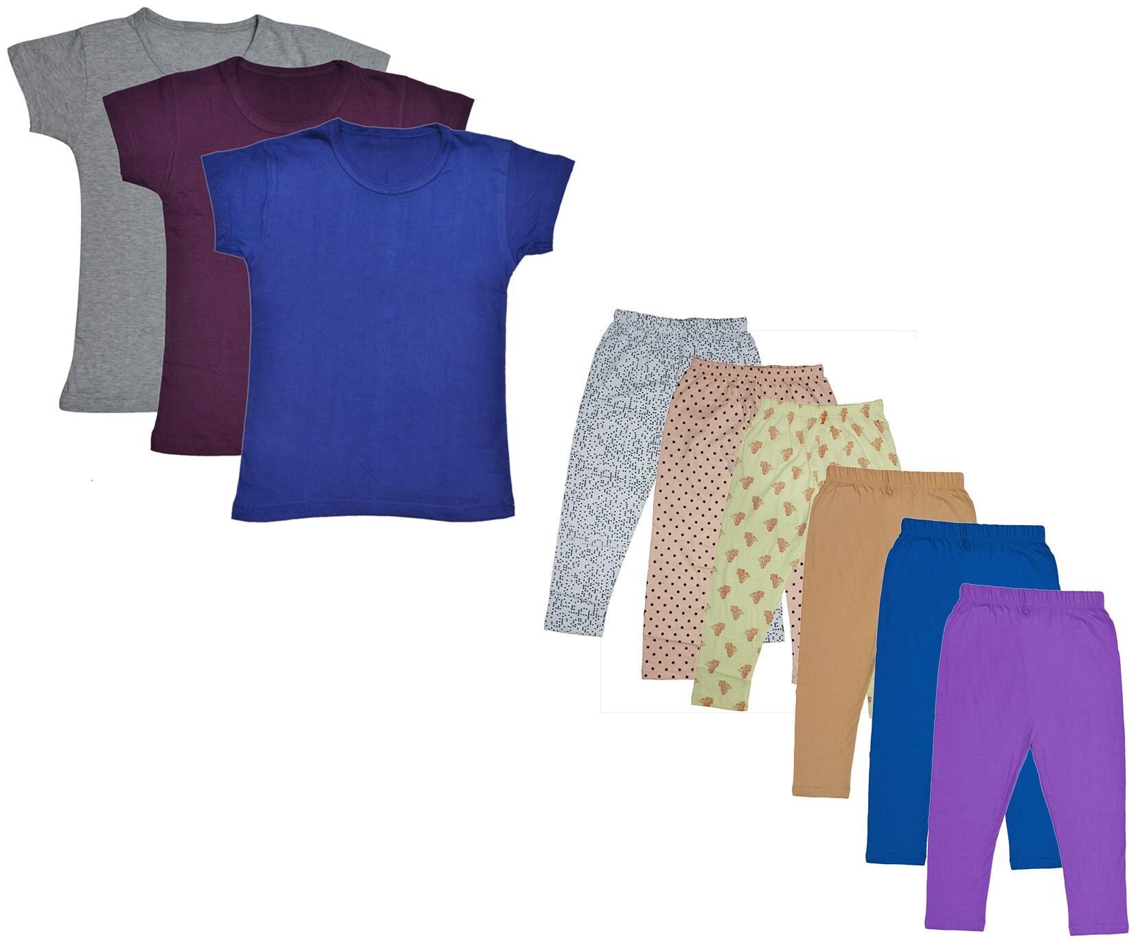 

Indiweaves Girl Cotton Top Bottom Set - Multi