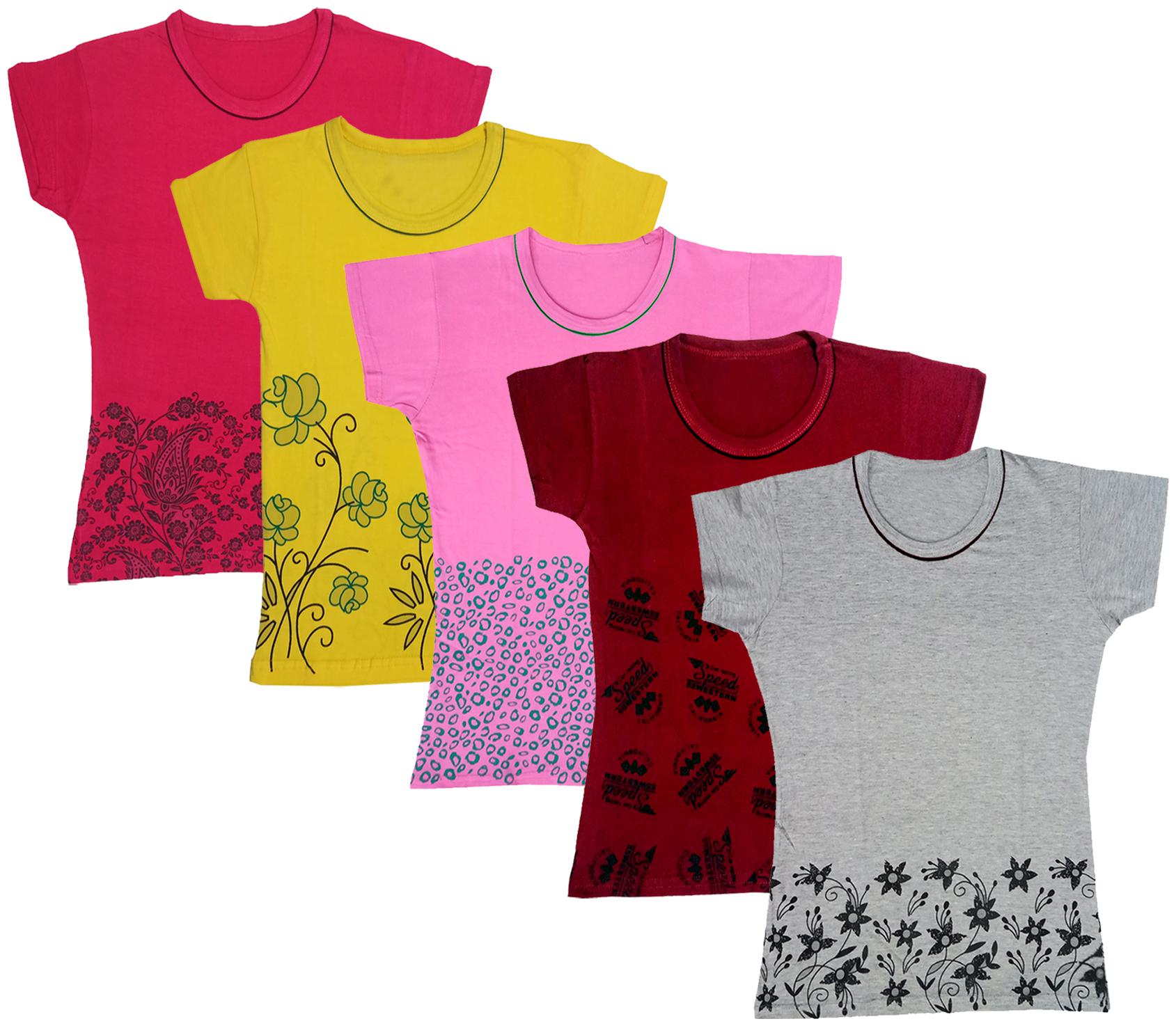 

Indiweaves Girl Cotton Printed T shirt - Multi