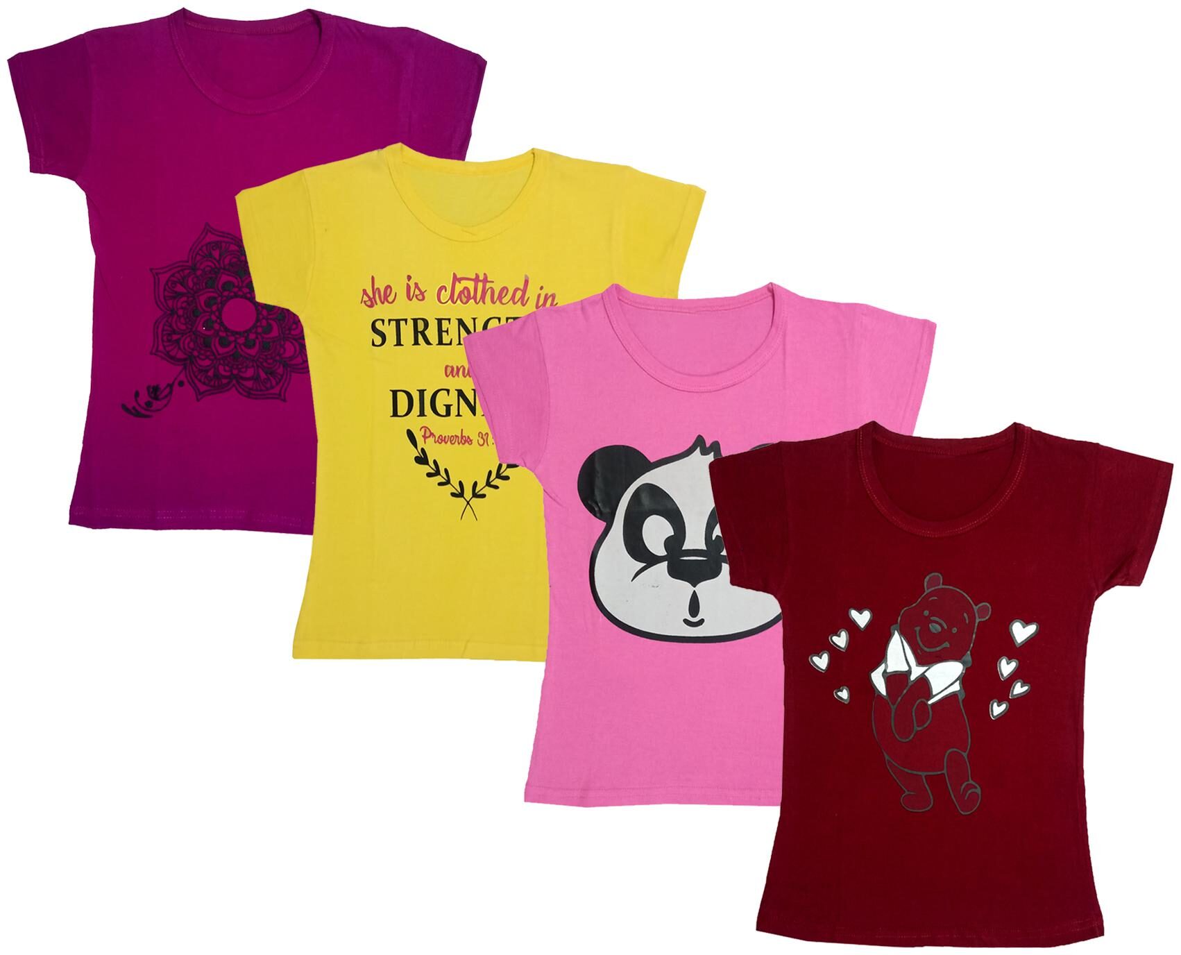 

Indiweaves Girl Cotton Printed T shirt - Multi
