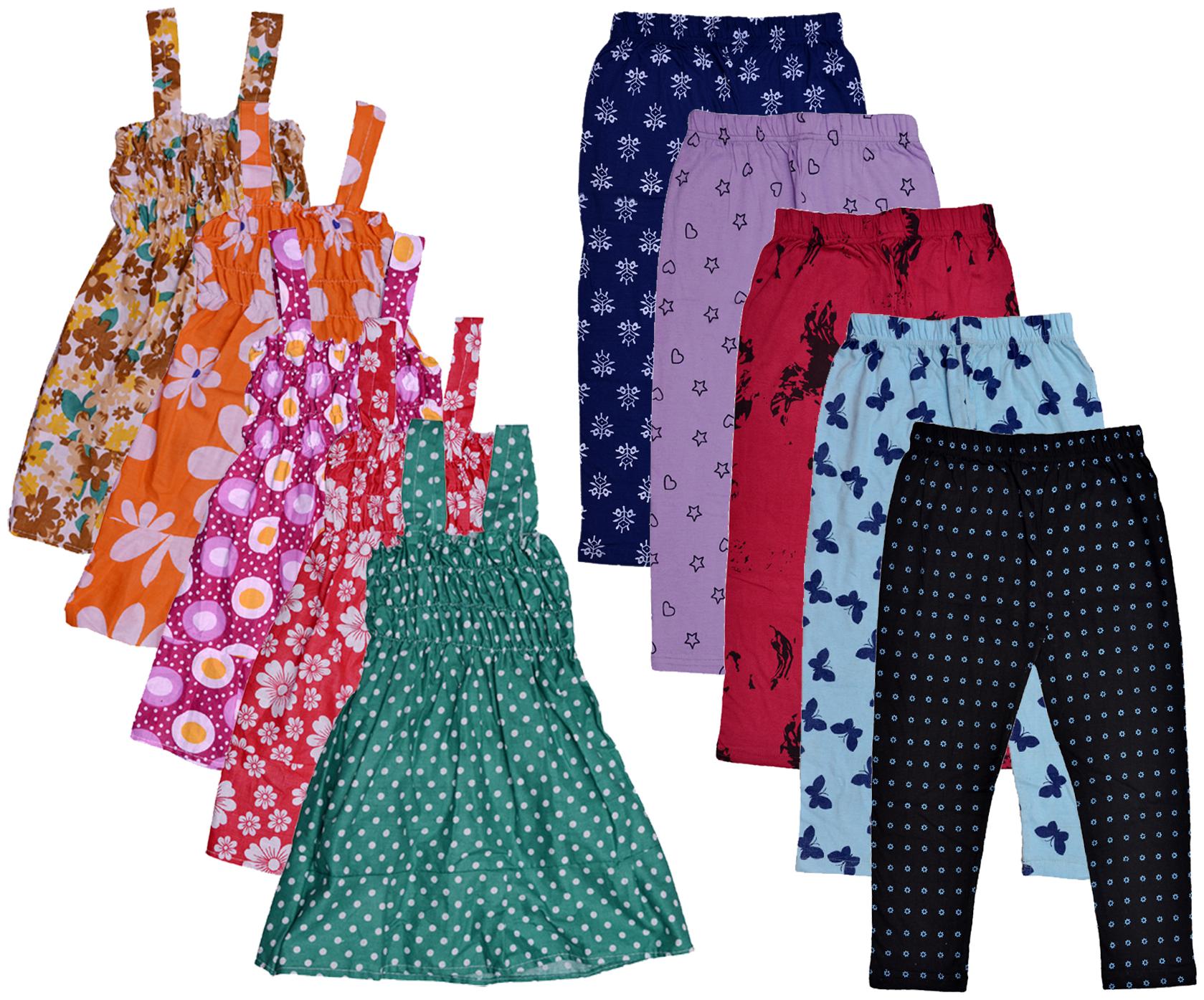 

Indiweaves Girl Cotton Top Bottom Set - Multi