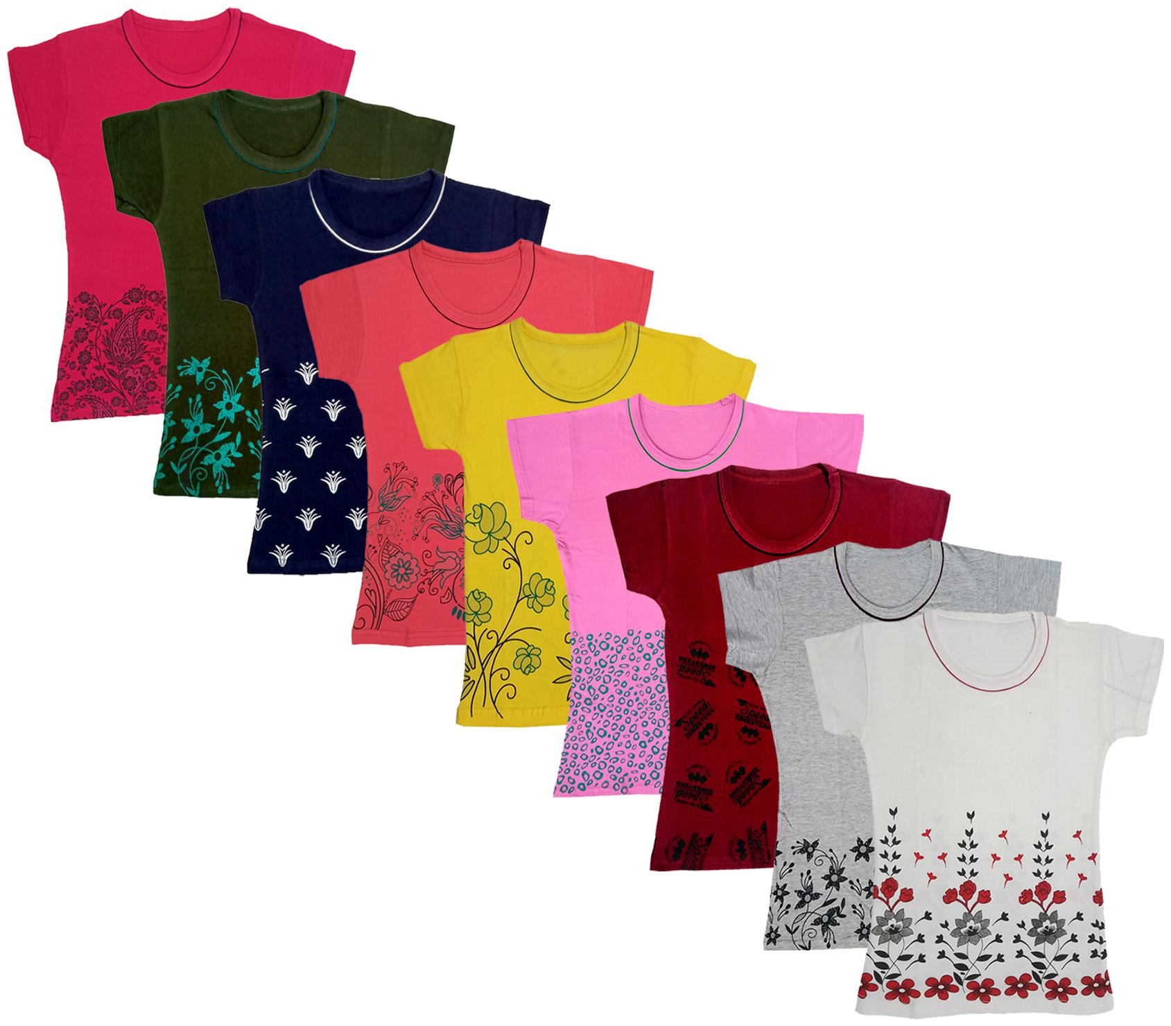 

Indiweaves Girl Cotton Printed T shirt - Multi