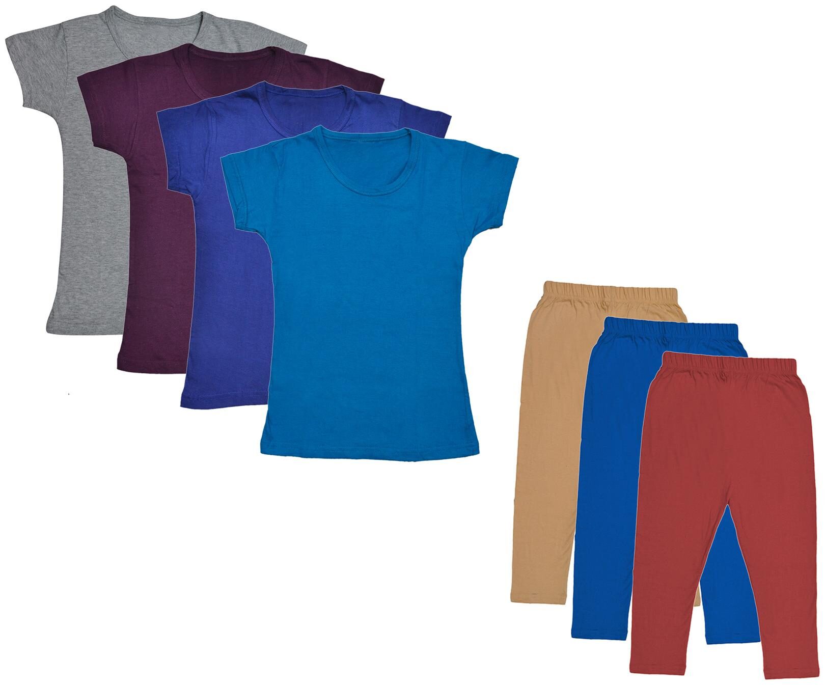 

Indiweaves Girl Cotton Top Bottom Set - Multi