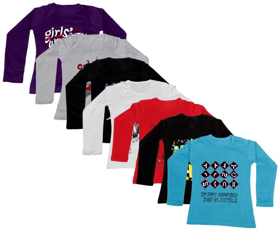 

Indiweaves Girl Cotton Printed T shirt - Multi