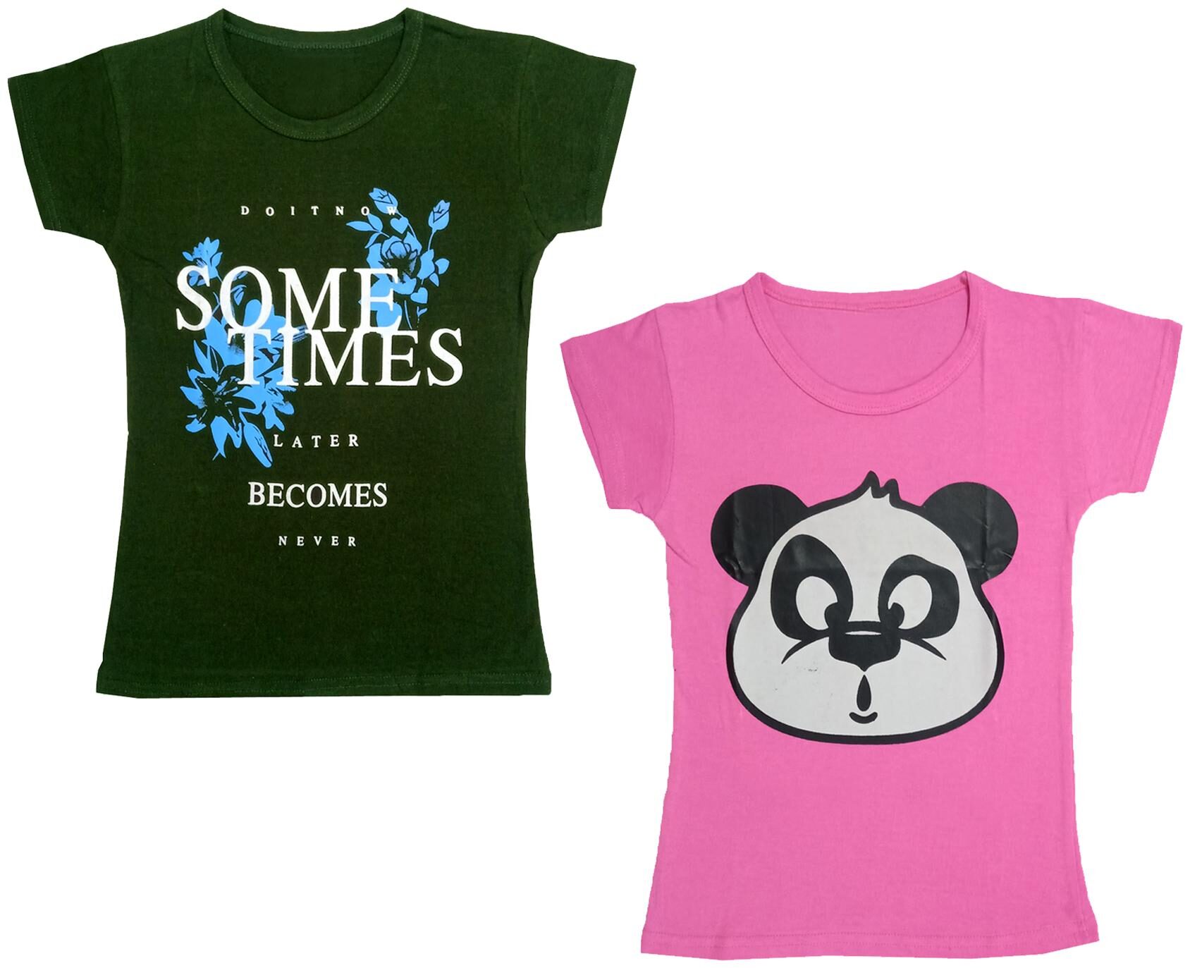 

Indiweaves Girl Cotton Printed T shirt - Multi