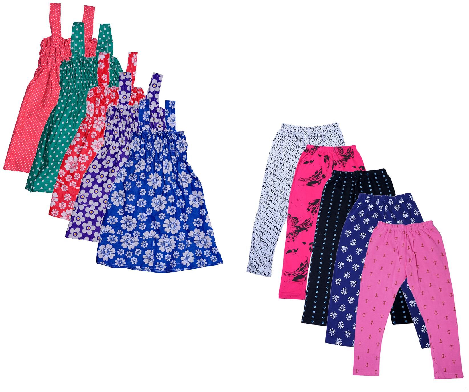 

Indiweaves Girl Cotton Top Bottom Set - Multi
