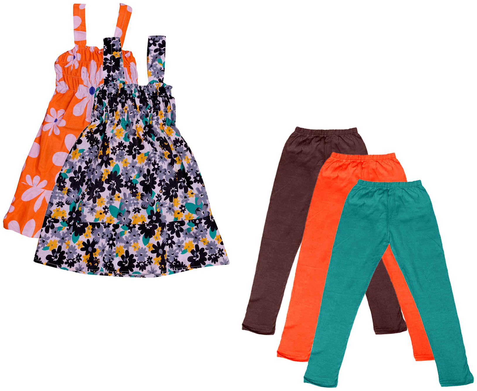 

Indiweaves Girl Cotton Top Bottom Set - Multi