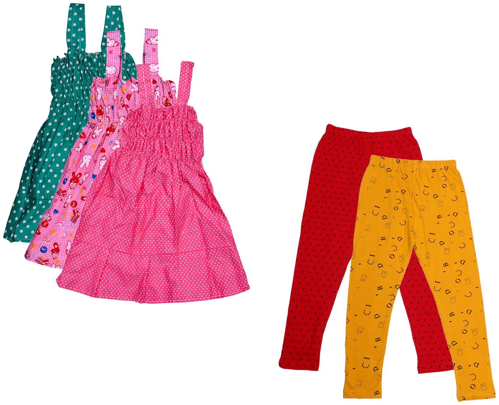 

Indiweaves Girl Cotton Top Bottom Set - Multi