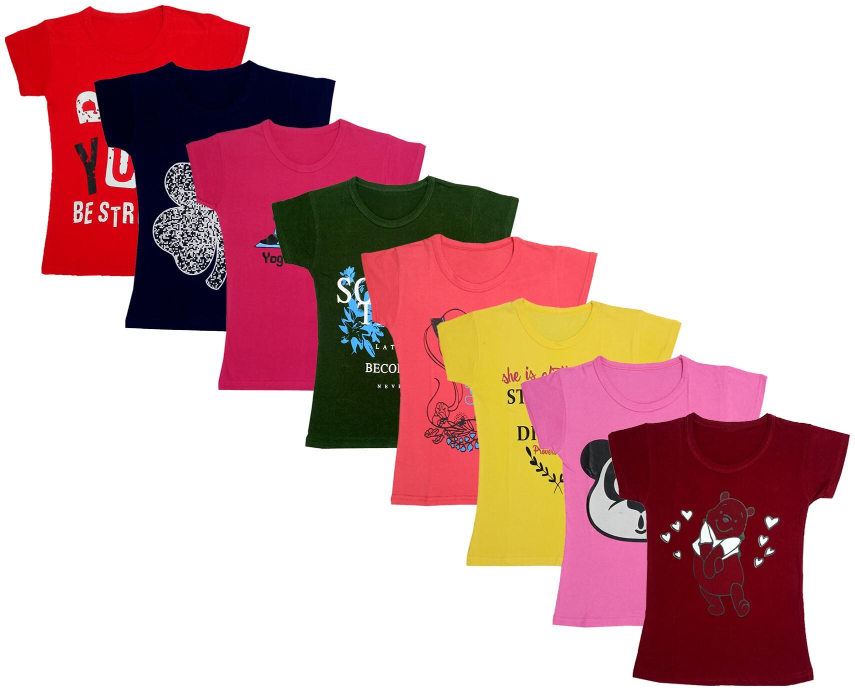 

Indiweaves Girl Cotton Printed T shirt - Multi