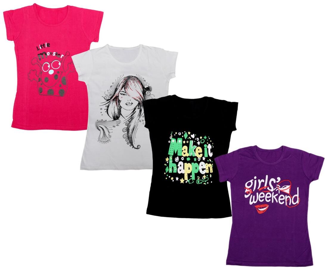 

Indiweaves Girl Cotton Printed T shirt - Multi