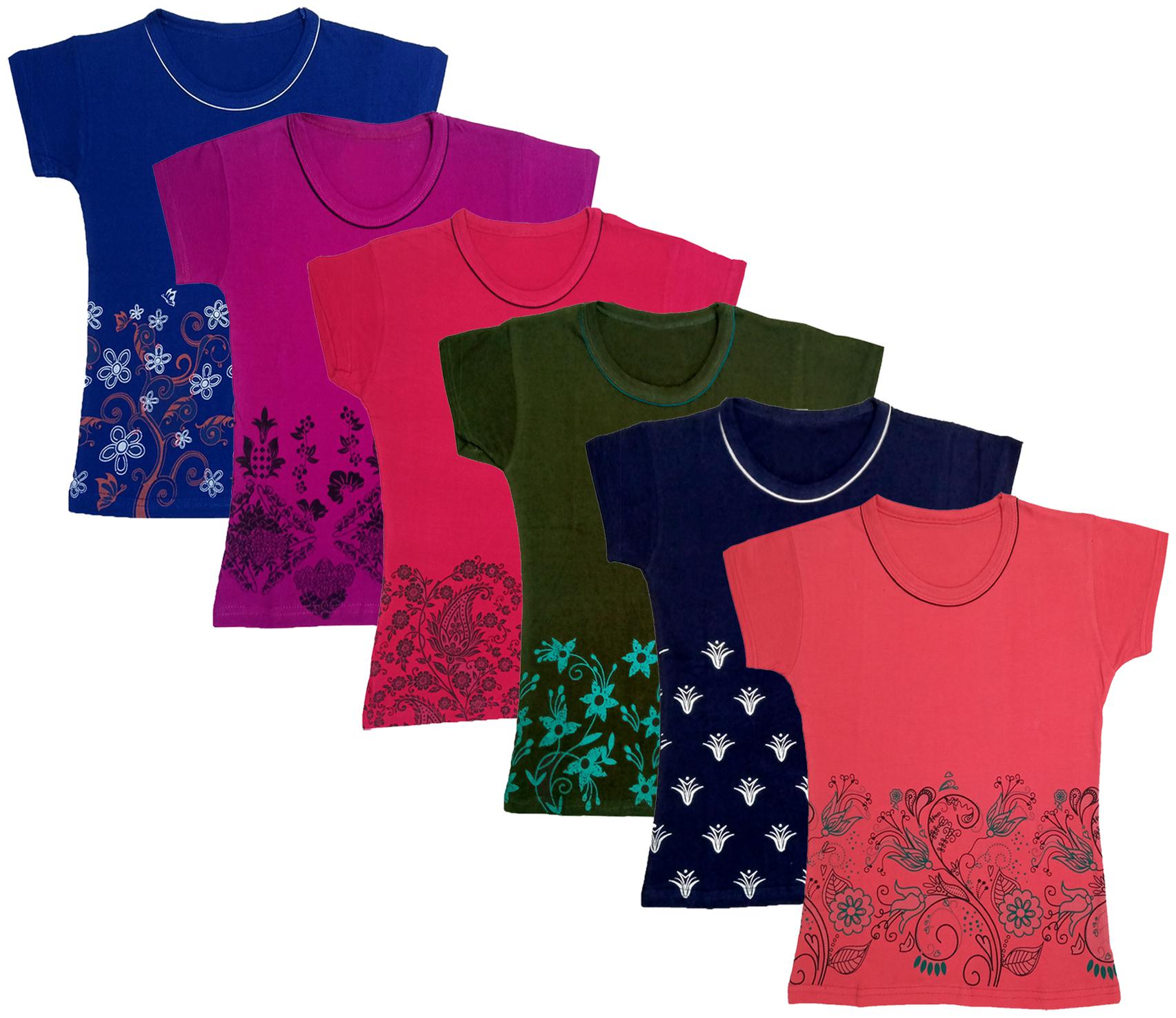 

Indiweaves Girl Cotton Printed T shirt - Multi