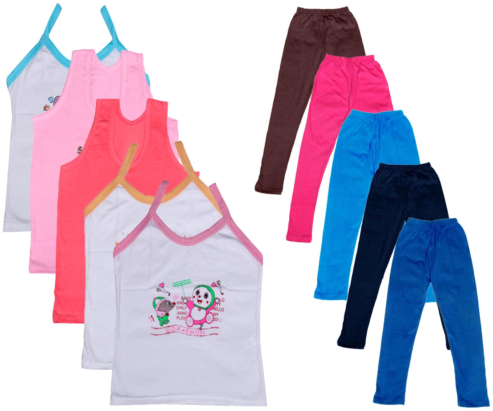 

Indiweaves Girl Cotton Top Bottom Set - Multi