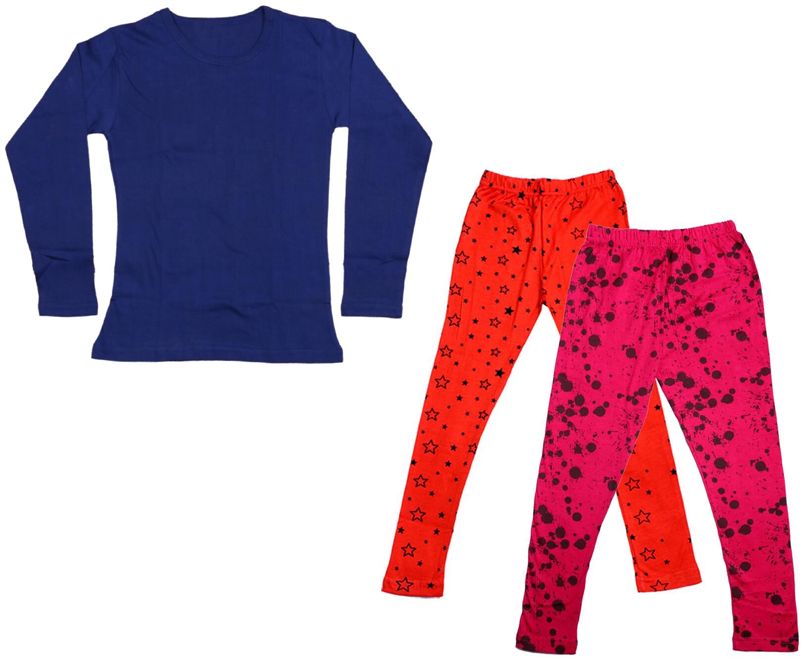 

Indiweaves Girl Cotton Solid T shirt - Multi