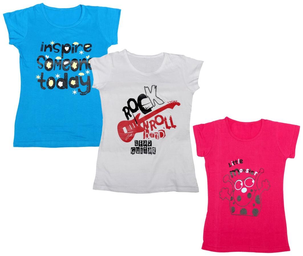

Indiweaves Girl Cotton Printed T shirt - Multi