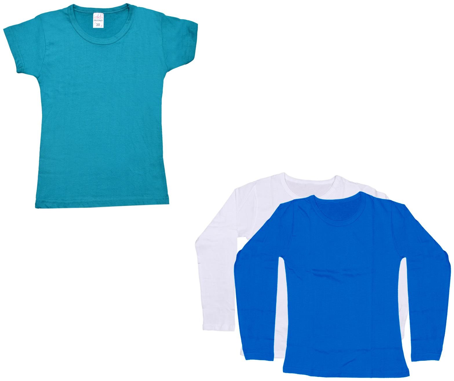 

Indiweaves Girl Cotton Solid T shirt - Multi