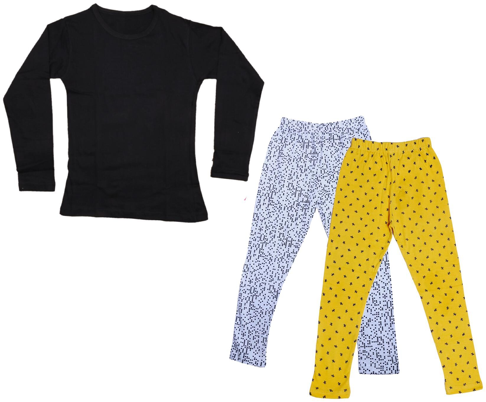 

Indiweaves Girl Cotton Solid T shirt - Multi