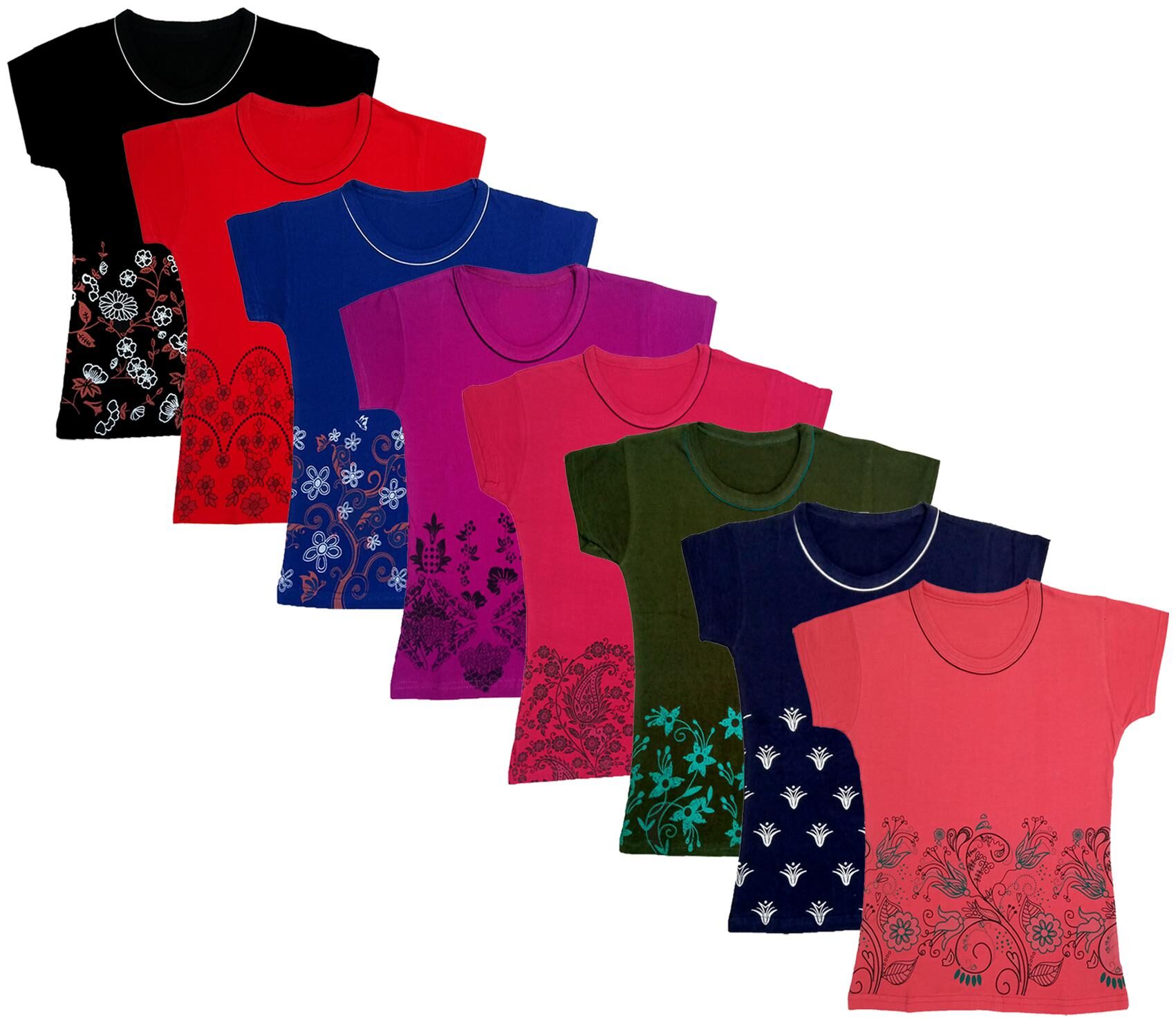 

Indiweaves Girl Cotton Printed T shirt - Multi