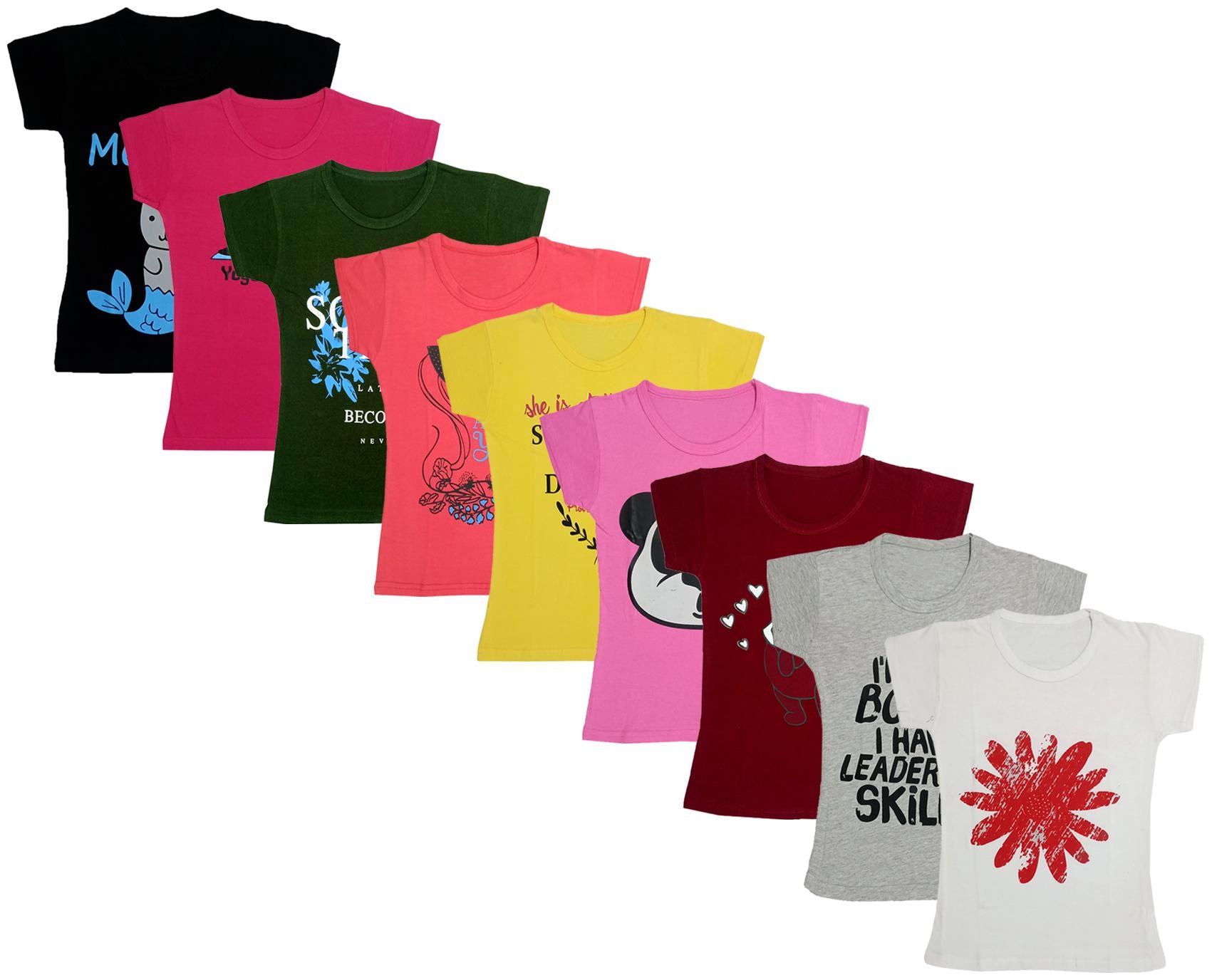 

Indiweaves Girl Cotton Printed T shirt - Multi