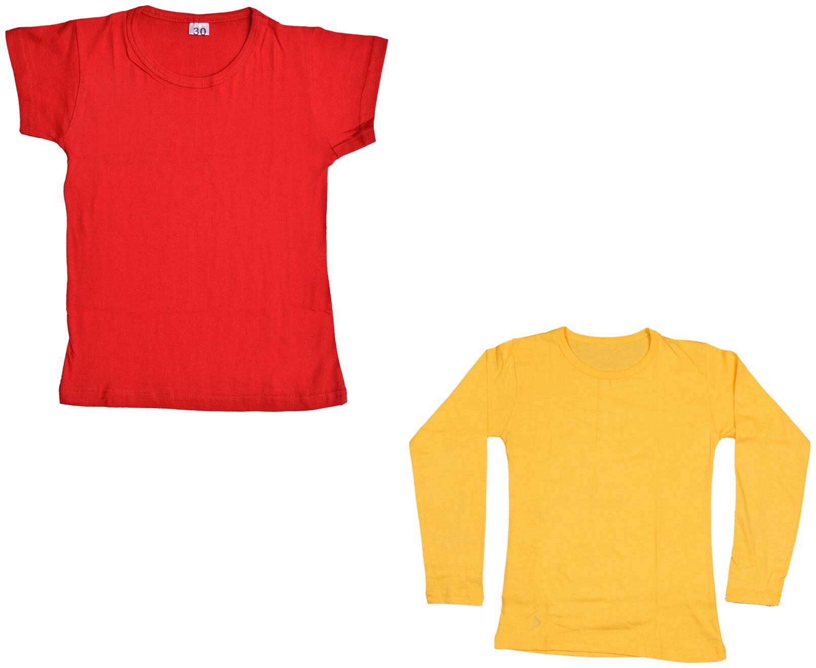 

Indiweaves Girl Cotton Solid T shirt - Multi