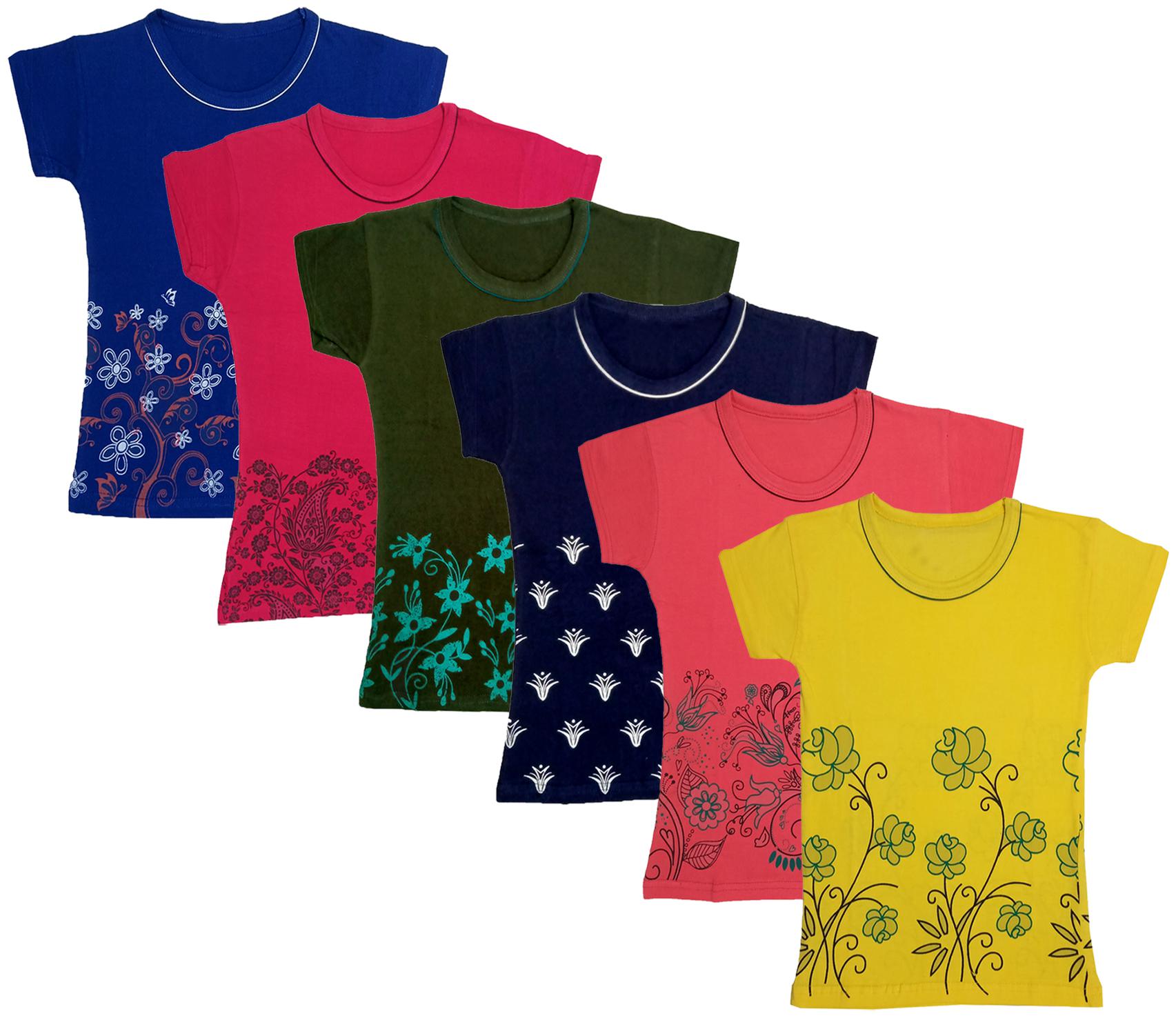 

Indiweaves Girl Cotton Printed T shirt - Multi
