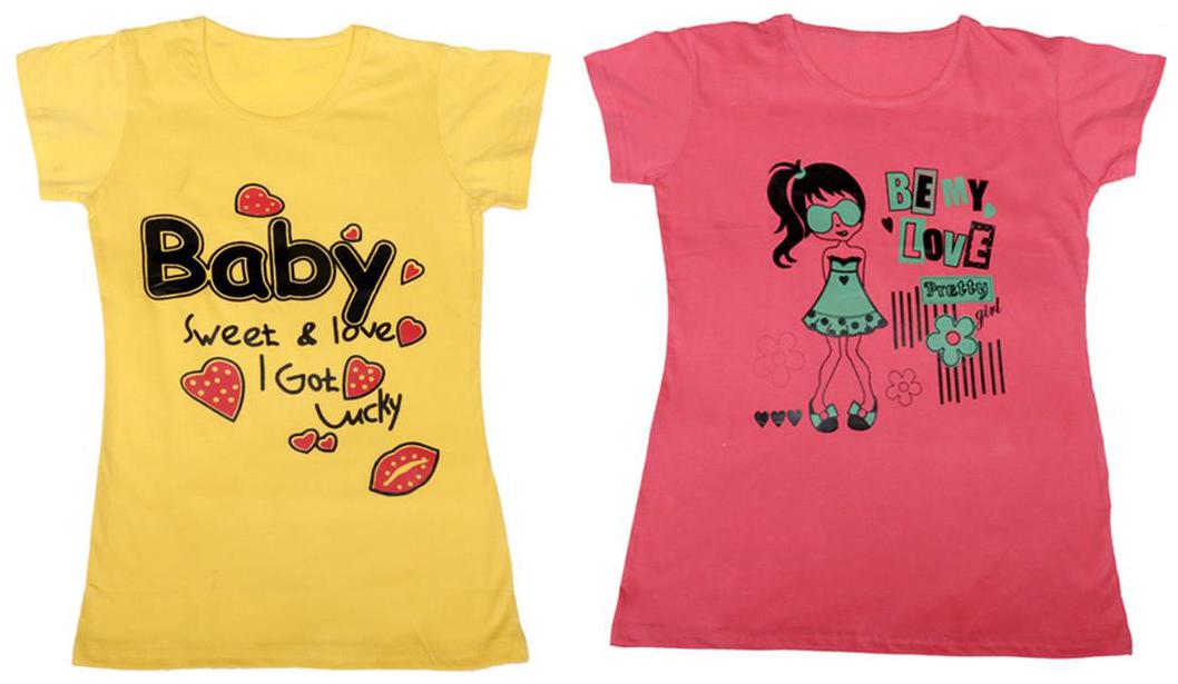 

Indiweaves Girl Cotton Solid T shirt - Multi