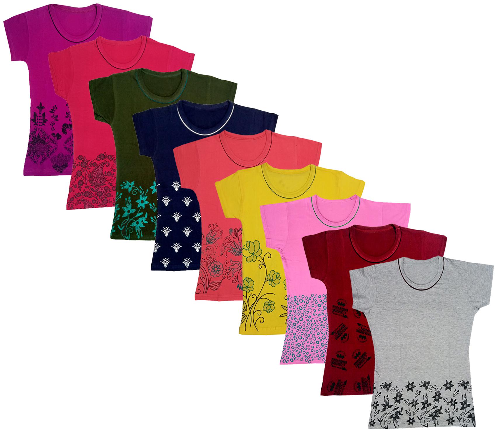 

Indiweaves Girl Cotton Printed T shirt - Multi