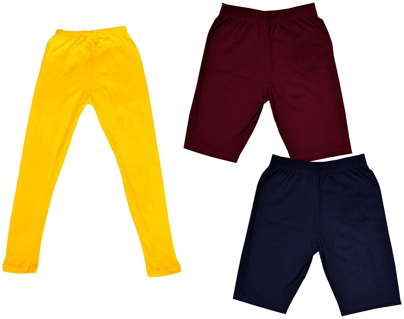 

Indiweaves Girl Cotton Solid Regular shorts - Multi