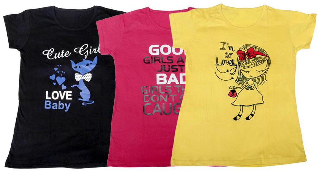 

Indiweaves Girl Cotton Printed T shirt - Multi