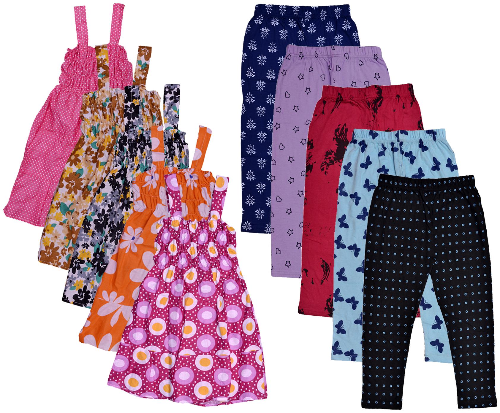 

Indiweaves Girl Cotton Top Bottom Set - Multi