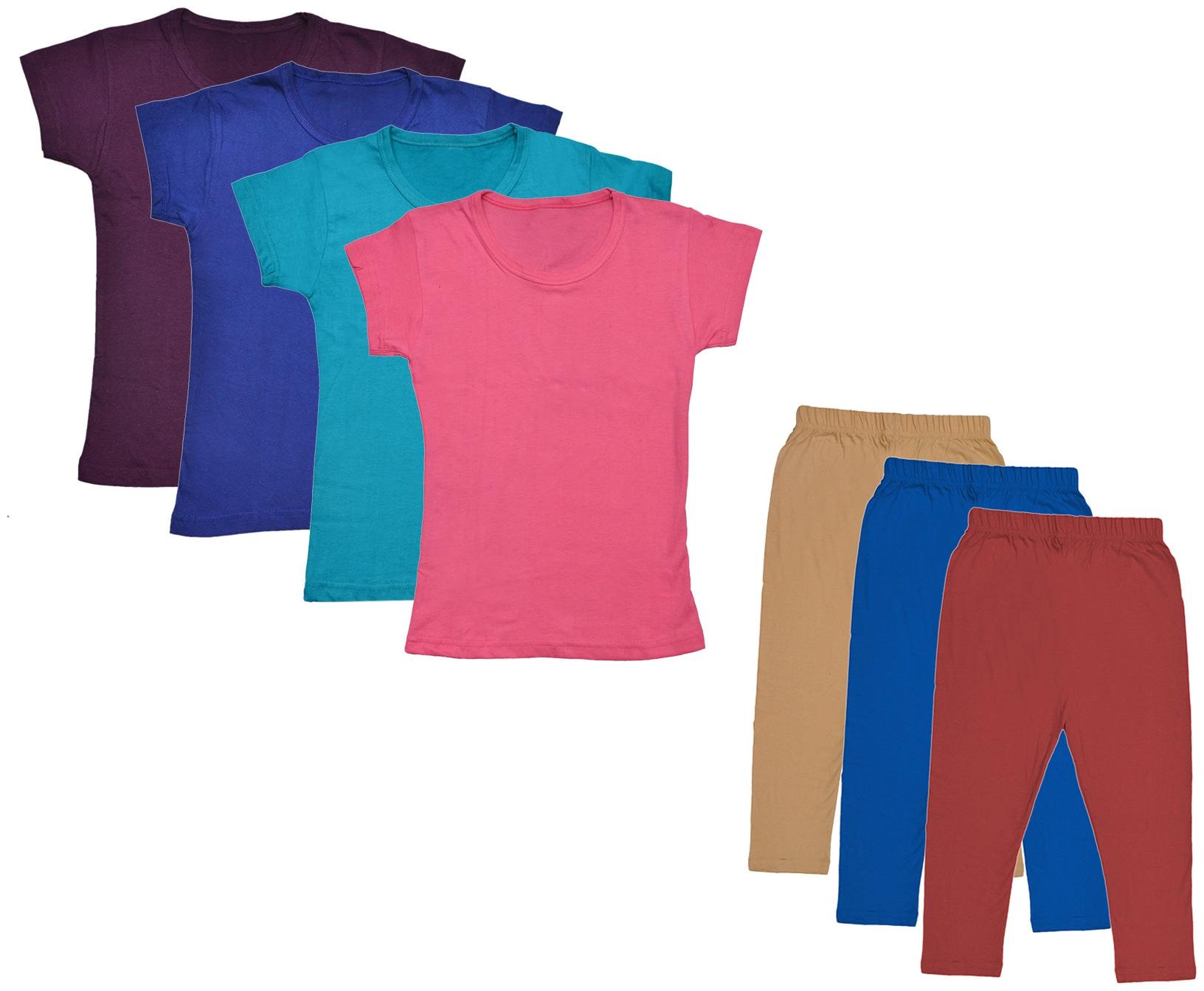 

Indiweaves Girl Cotton Top Bottom Set - Multi