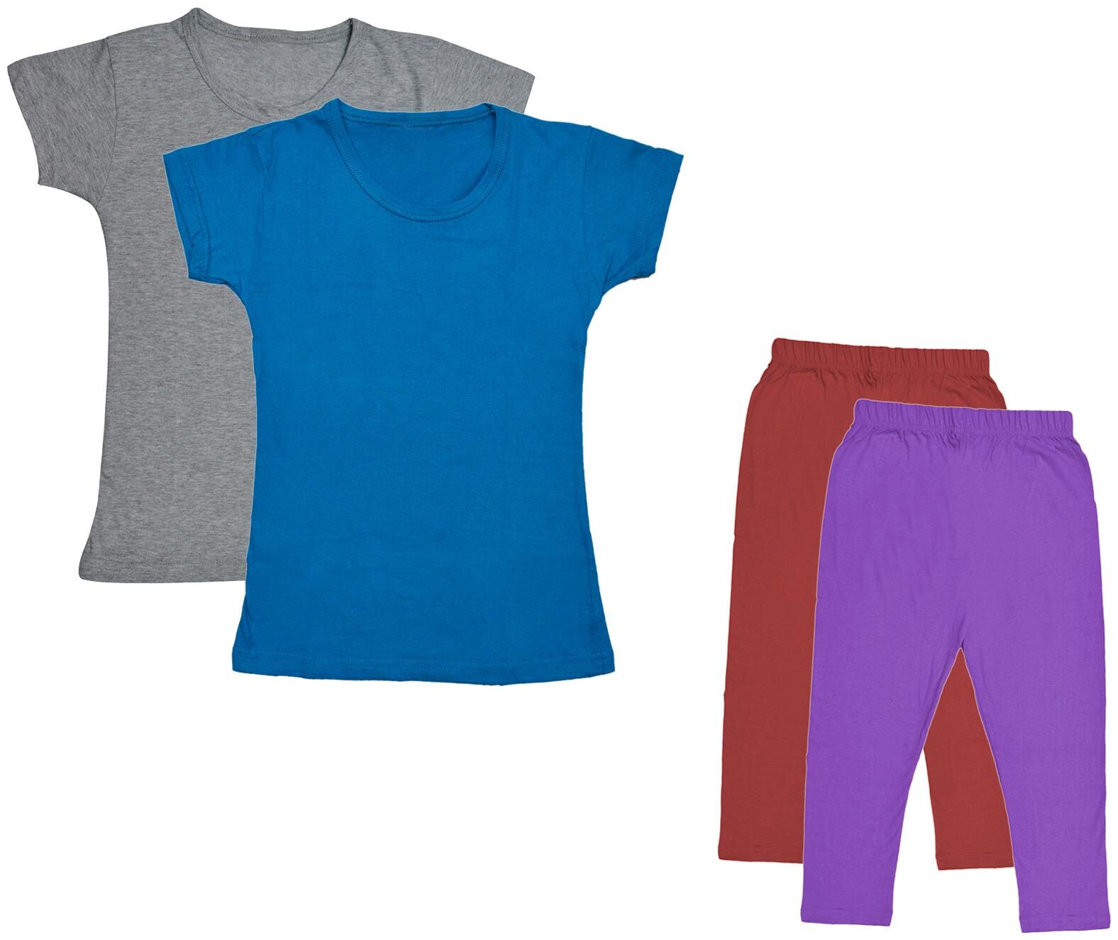 

Indiweaves Girl Cotton Top Bottom Set - Multi